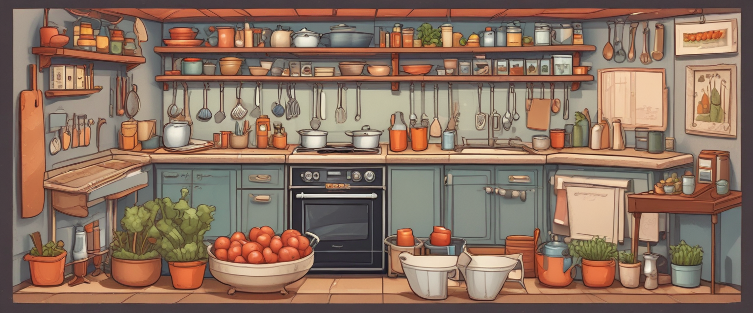 Interface du jeu Proportions en Cuisine avec des ustensiles et des ingrédients